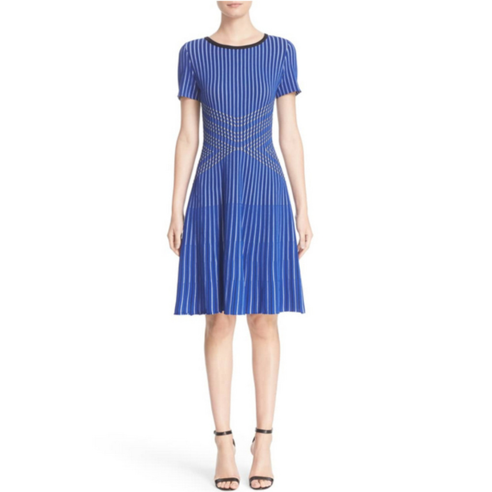St. John Collection Atlantis Knit Fit Flare Dress